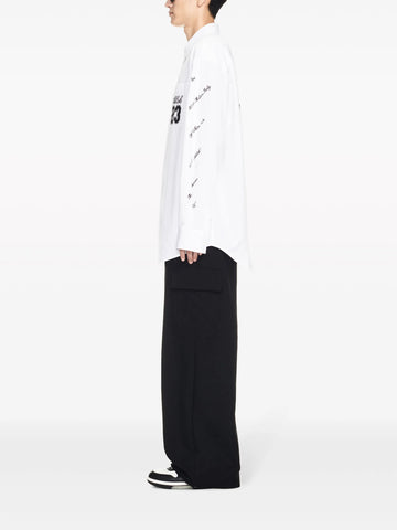 logo embroidered cotton shirt