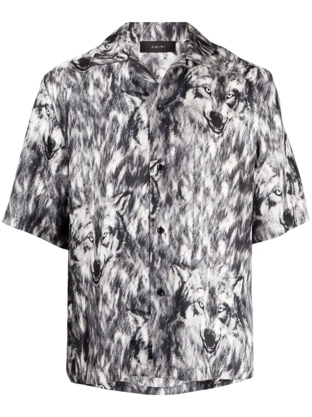 Wolf-print Silk Shirt