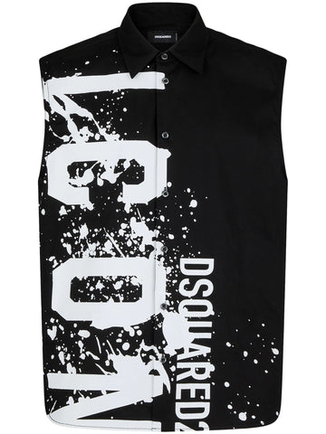 logo print cotton shirt