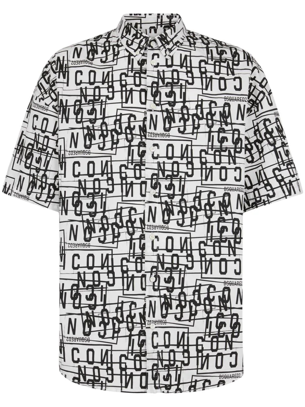 Icon-print cotton shirt