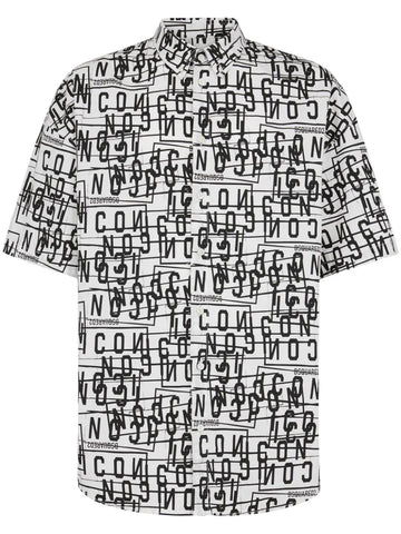 Icon-print cotton shirt