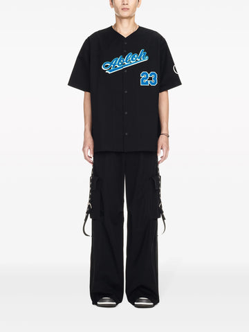 varsity print cotton shirt