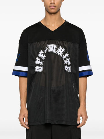 logo appliqué panelled T-shirt