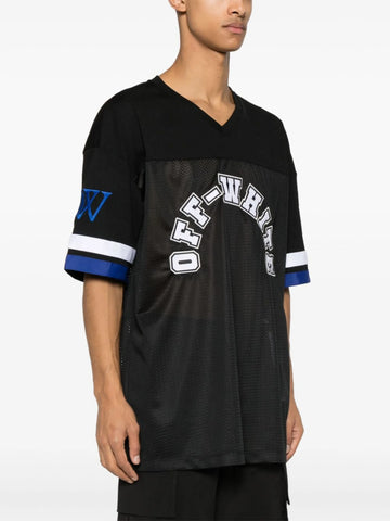 logo appliqué panelled T-shirt