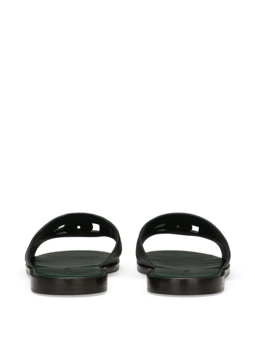 logo embellished deerskin slides