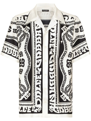 Marina print silk twill shirt