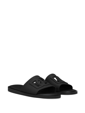 Logo-embossed open-toe slides