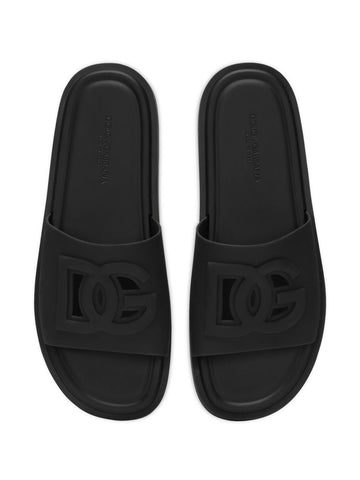 Logo-embossed open-toe slides