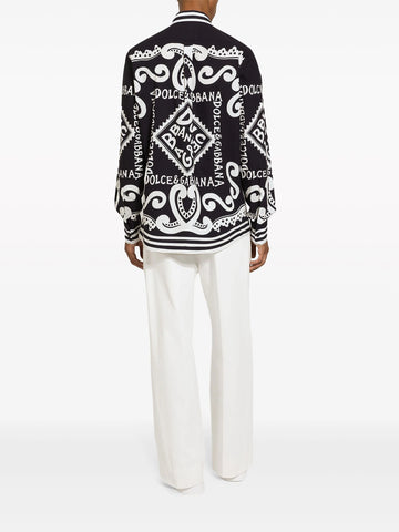 logo print poplin shirt