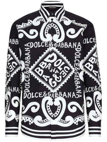 logo print poplin shirt