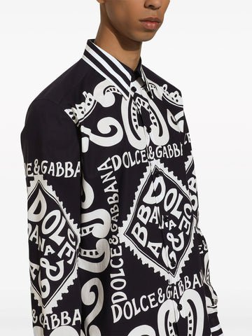 logo print poplin shirt