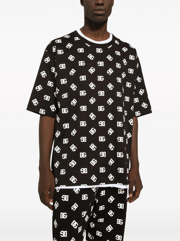 monogram print cotton T-shirt