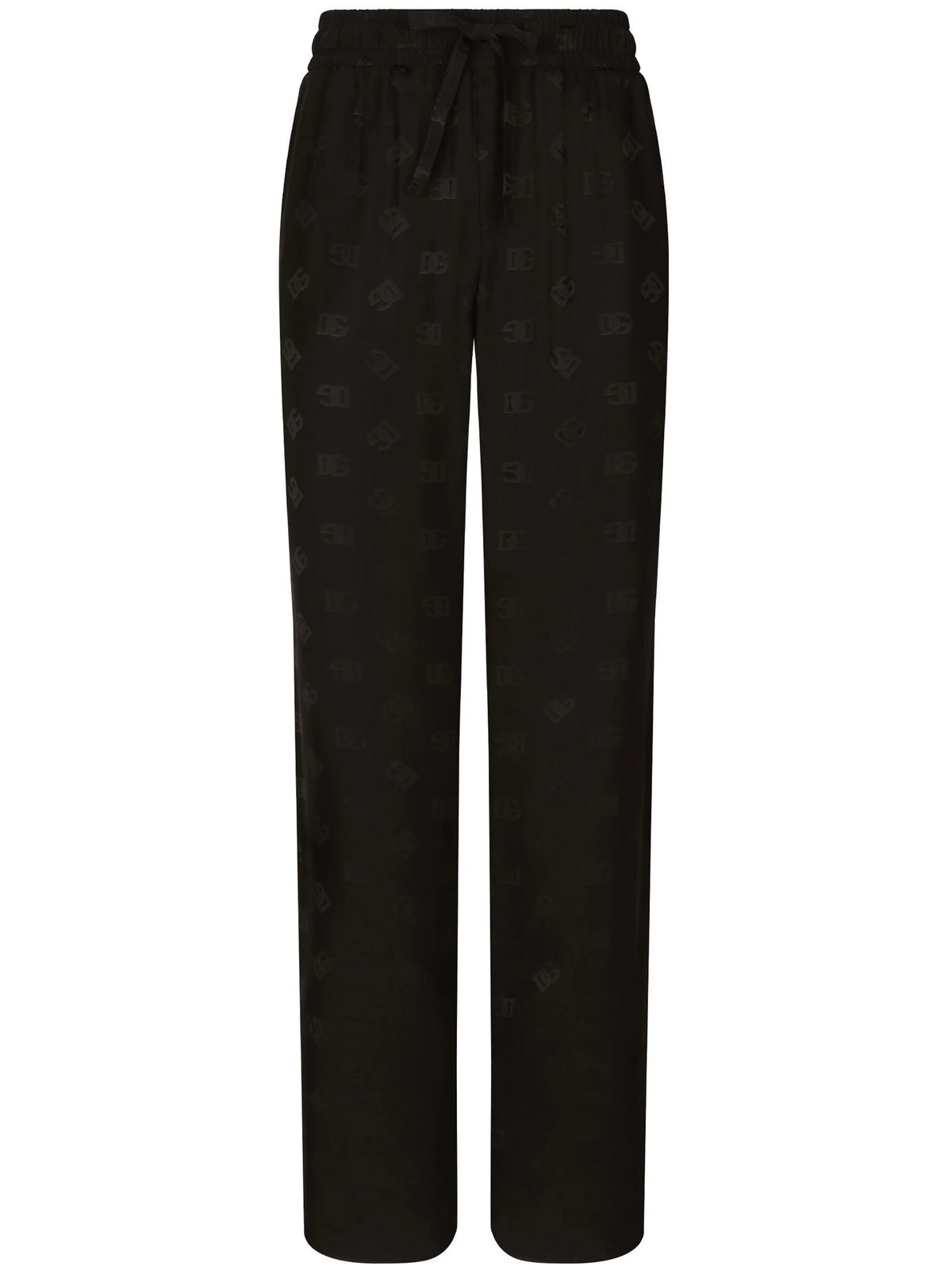 monogram jacquard straight-leg trousers