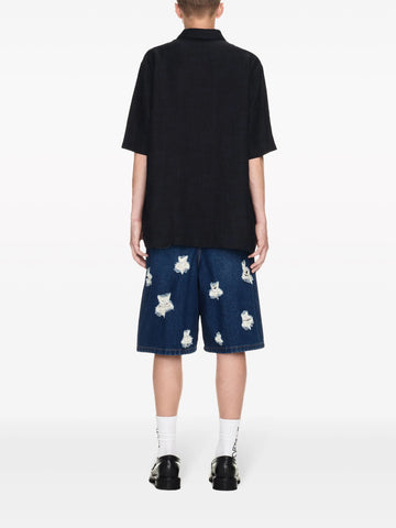 logo appliqué bowling shirt
