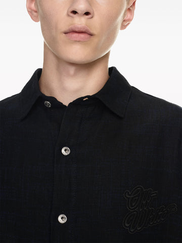 logo appliqué bowling shirt