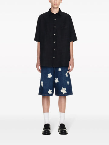 logo appliqué bowling shirt
