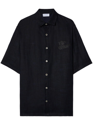 logo appliqué bowling shirt
