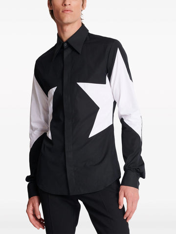 star print cotton shirt