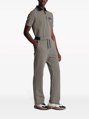 monogram-jacquard drawstring-waistband track pants