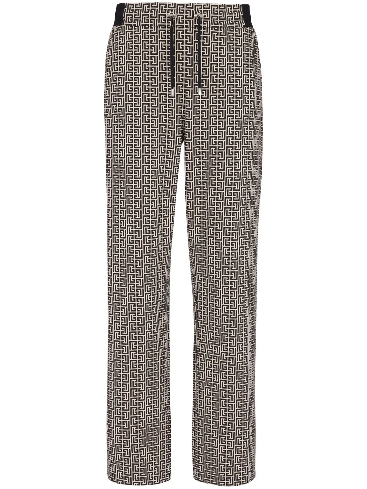 monogram-jacquard drawstring-waistband track pants