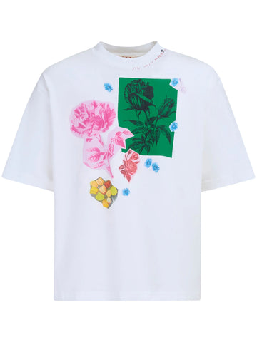floral Print cotton T-shirt