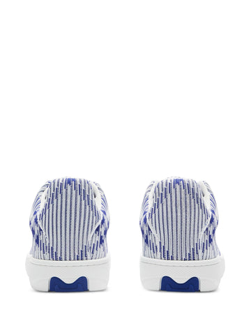 Box checked leather sneakers