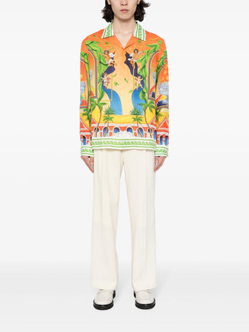Trophy linen long-sleeve shirt