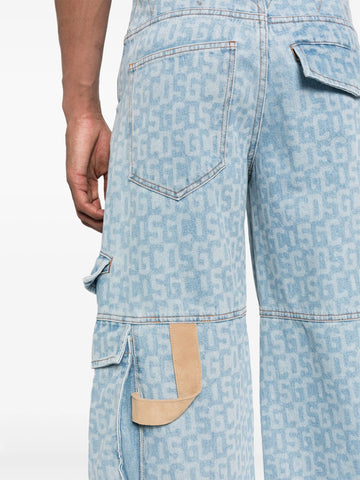 logo-print cargo jeans