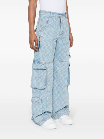 logo-print cargo jeans