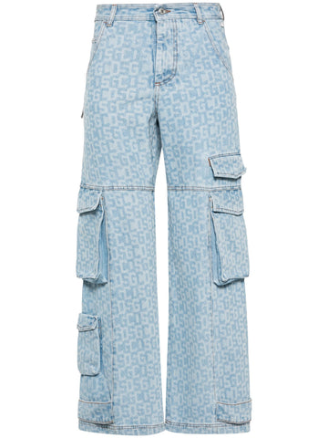 logo-print cargo jeans