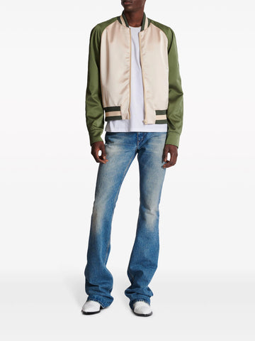 logo embroidery bootcut jeans