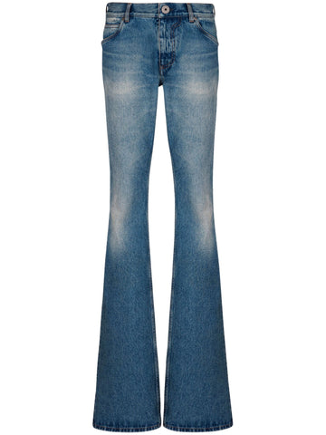 logo embroidery bootcut jeans