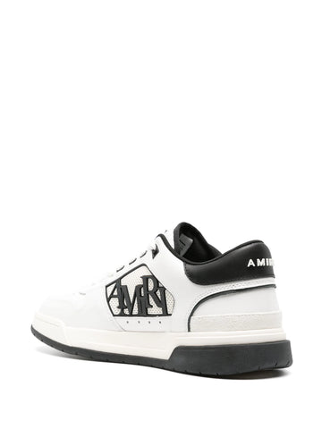 logo embossed leather sneakers
