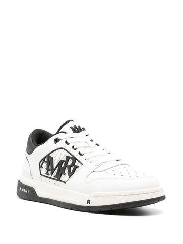 logo embossed leather sneakers