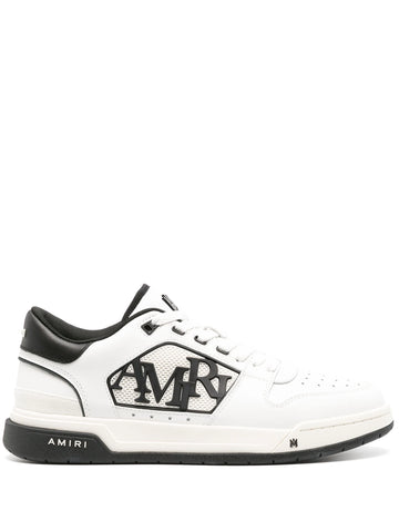 logo embossed leather sneakers