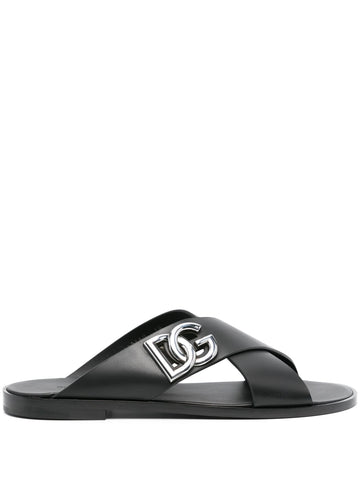 DG logo leather sandals