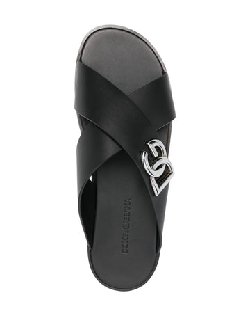 DG logo leather sandals