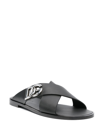 DG logo leather sandals