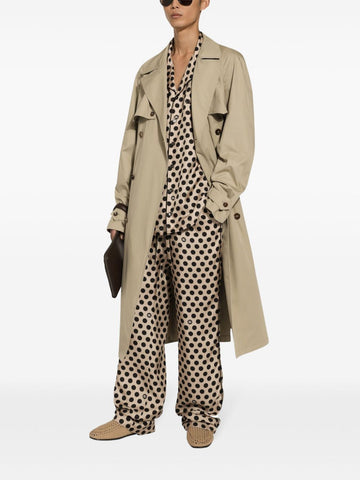 polka dot print silk shirt