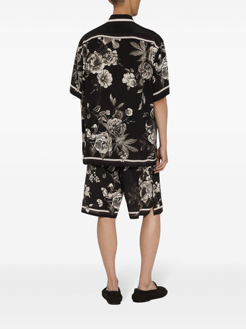 floral print silk shirt