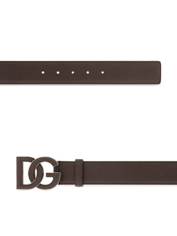 logo buckle leather belt