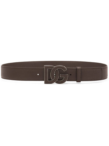 logo buckle leather belt