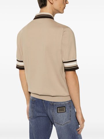logo embroidery silk polo shirt