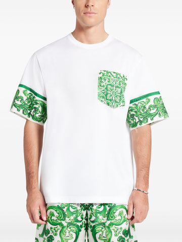 Majolica print cotton T-shirt