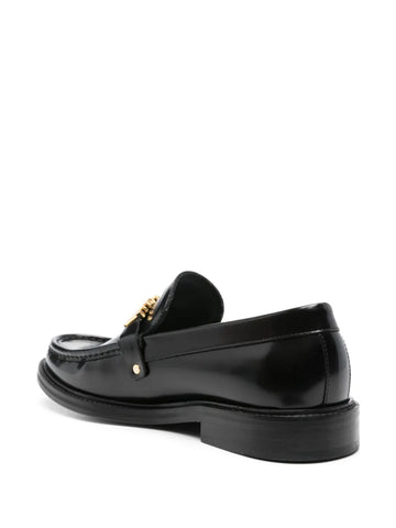 Logo-plaque leather loafers