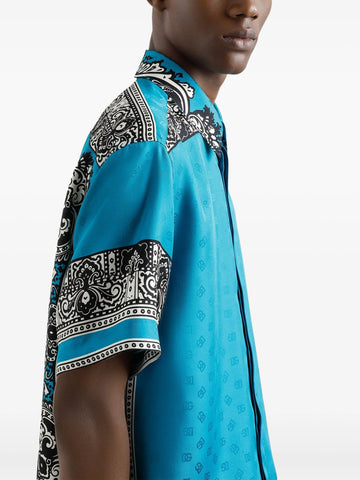 Made in Italy  Highlights black front button fastening button-fastening pocket classic collar short sleeves Composition Silk 100%