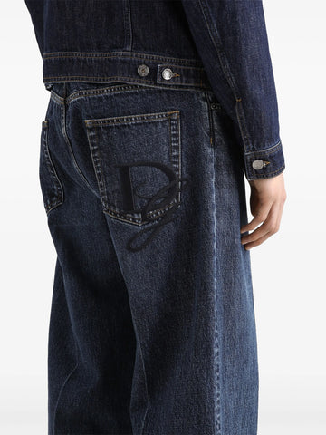 embroidered loose-fit jeans