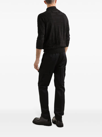 logo-jacquard polo shirt