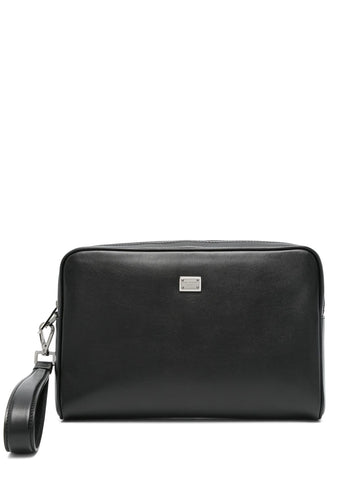 logo plaque clutch bag