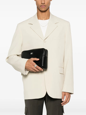 logo plaque clutch bag